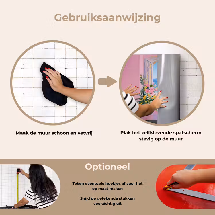 Spatscherm keuken - Roze - Buiten - Verf — 6