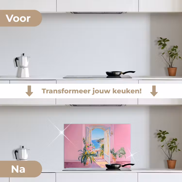 Spatscherm keuken - Roze - Buiten - Verf — 7