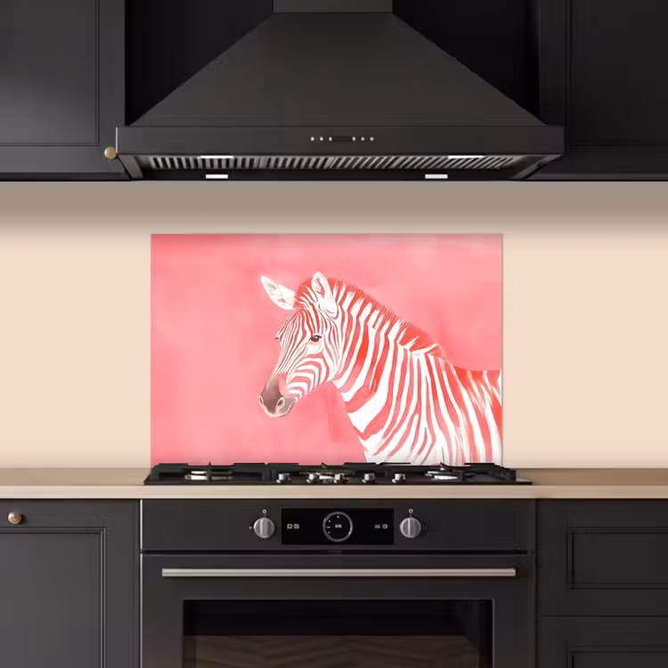 Spatscherm keuken - Zebra - Pink - Verf — 5