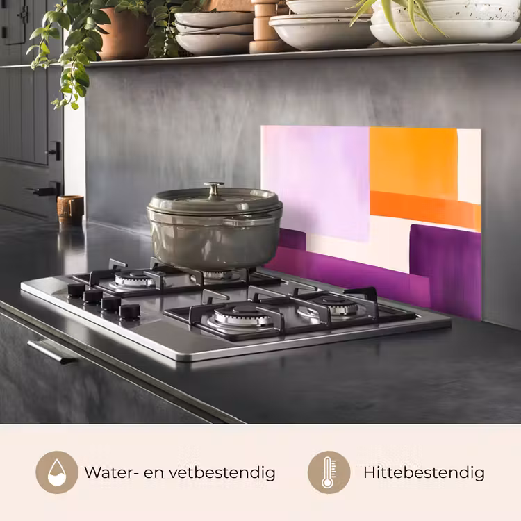 Spatscherm keuken - Vlakken - Abstract - Rechthoekig - Oranje — 2