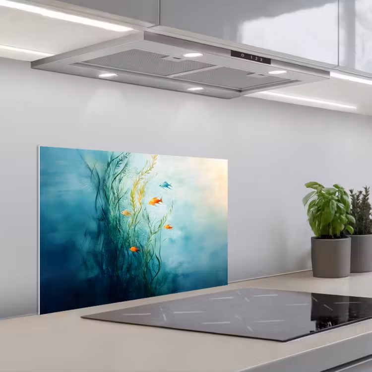 Spatscherm keuken - Waterplanten - Vissen - Kleurrijk - Water — 1