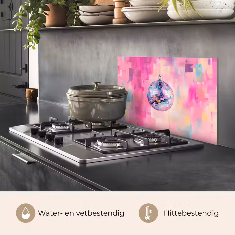 Spatscherm keuken - Discobal - Pink - Verf — 2