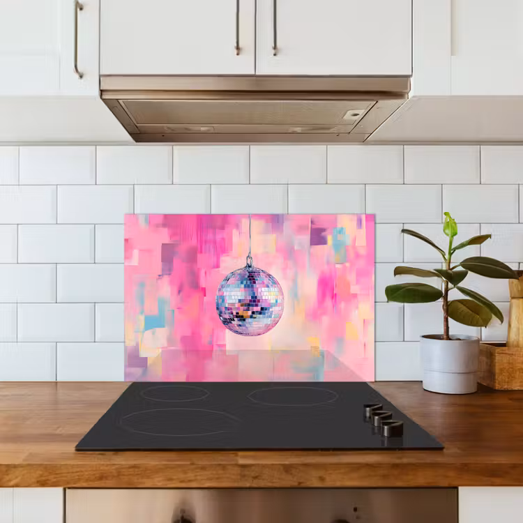 Spatscherm keuken - Discobal - Pink - Verf — 3