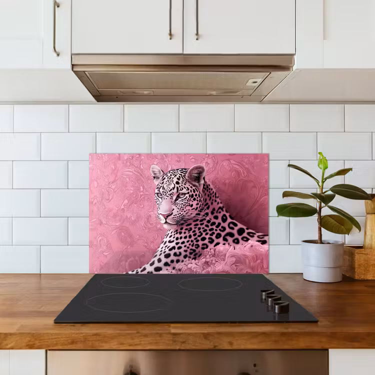 Spatscherm keuken - Panter - Luxe - Roze — 3