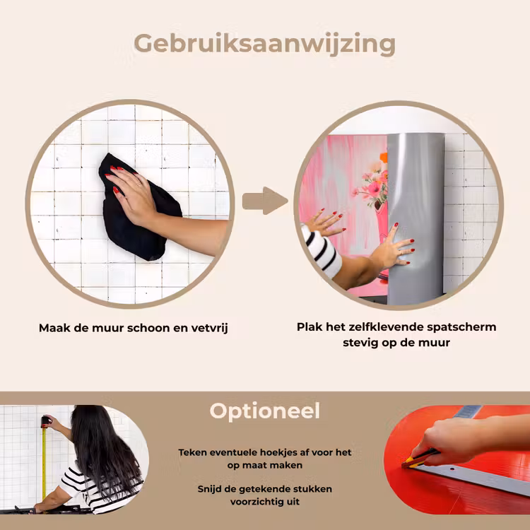 Spatscherm keuken - Roze - Bloemen - Cowboy — 6