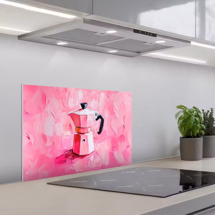 Spatscherm keuken - Roze - Verf - Coffee — 1