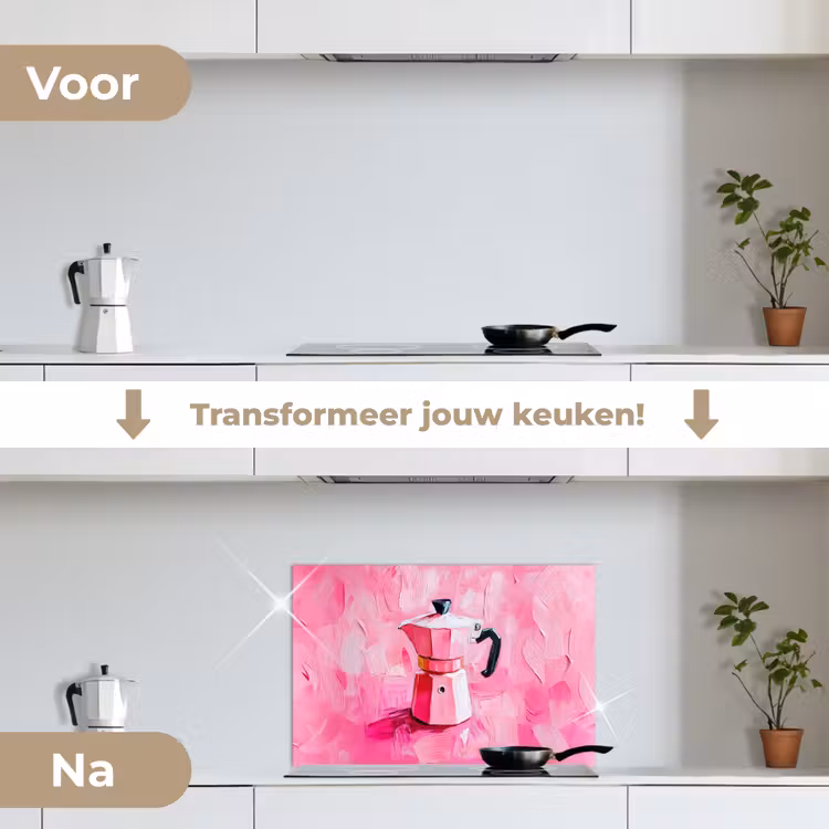 Spatscherm keuken - Roze - Verf - Coffee — 7