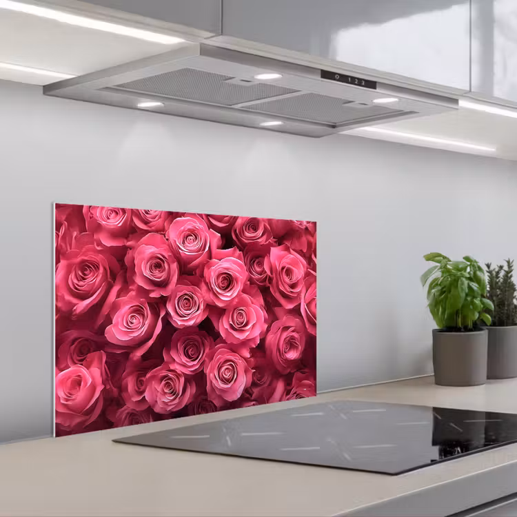 Spatscherm keuken - Rozen - Pink - Bloem — 1