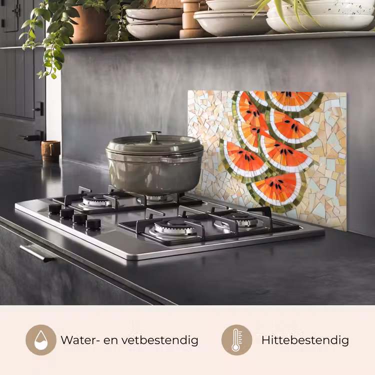 Spatscherm keuken - Mozaïek - Watermeloen - Rood - Pitten — 2