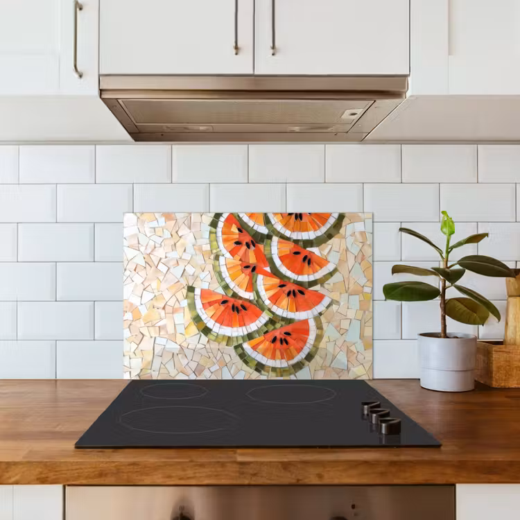 Spatscherm keuken - Mozaïek - Watermeloen - Rood - Pitten — 3