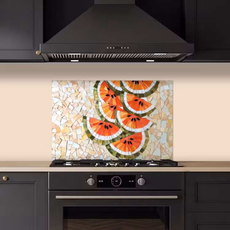 Spatscherm keuken - Mozaïek - Watermeloen - Rood - Pitten — 5