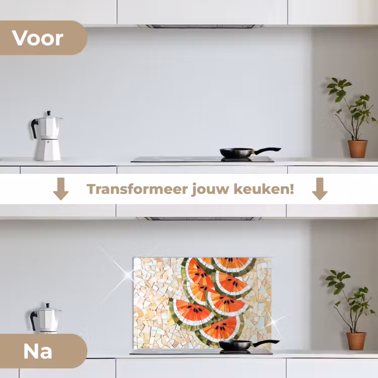 Spatscherm keuken - Mozaïek - Watermeloen - Rood - Pitten — 7