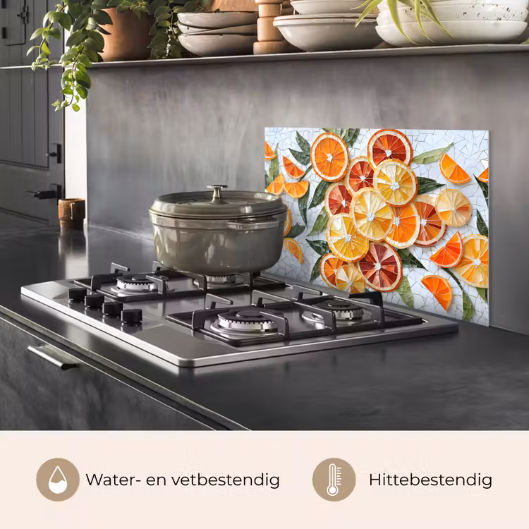 Spatscherm keuken - Schijfjes - Fruit - Oranje - Mozaïek — 2