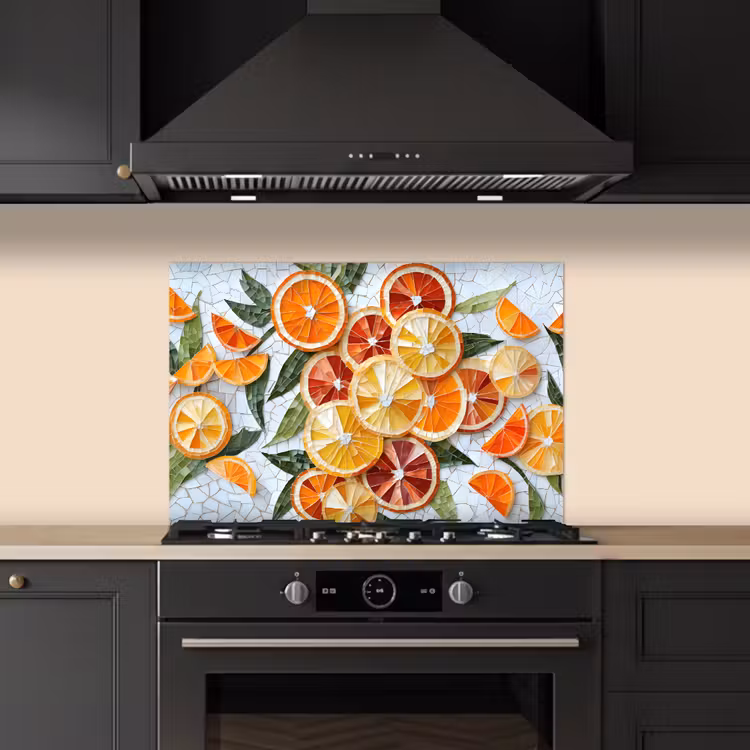 Spatscherm keuken - Schijfjes - Fruit - Oranje - Mozaïek — 5