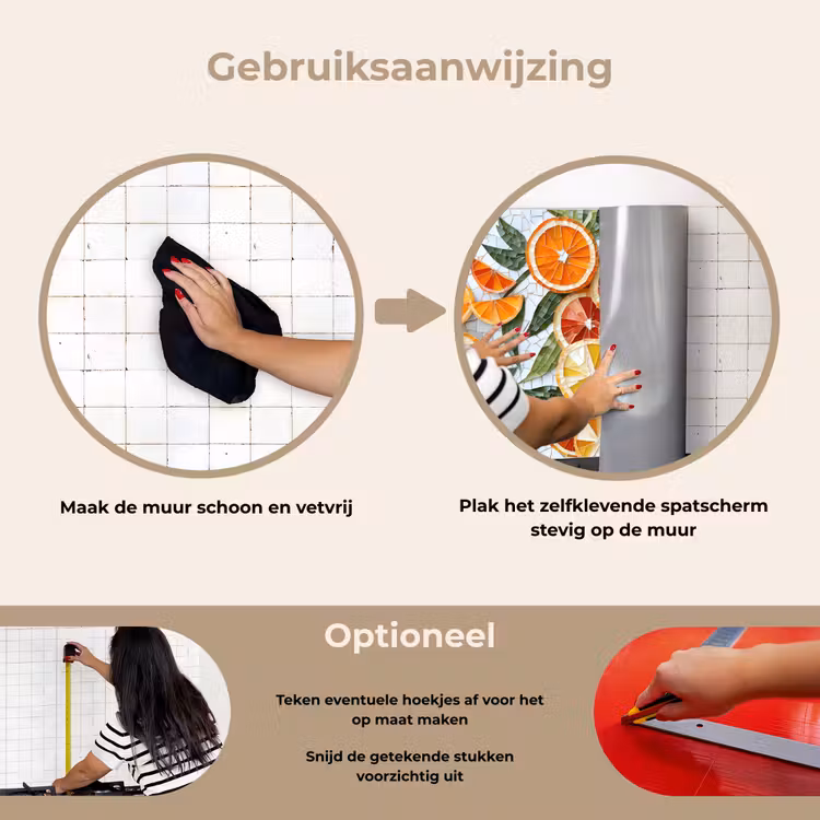Spatscherm keuken - Schijfjes - Fruit - Oranje - Mozaïek — 6