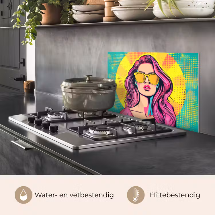 Spatscherm keuken - Zonnebril - Vrouw - Zonnig - Geel — 2
