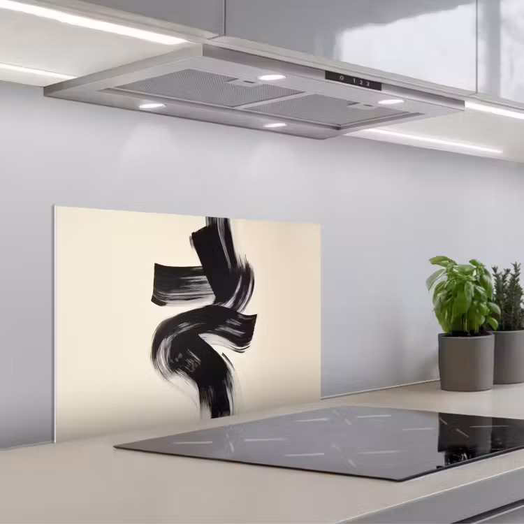 Spatscherm keuken - Strepen - Zwart - Abstract — 1
