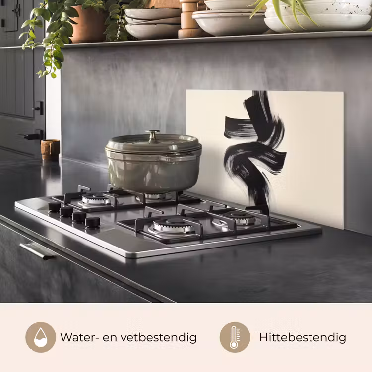 Spatscherm keuken - Strepen - Zwart - Abstract — 2