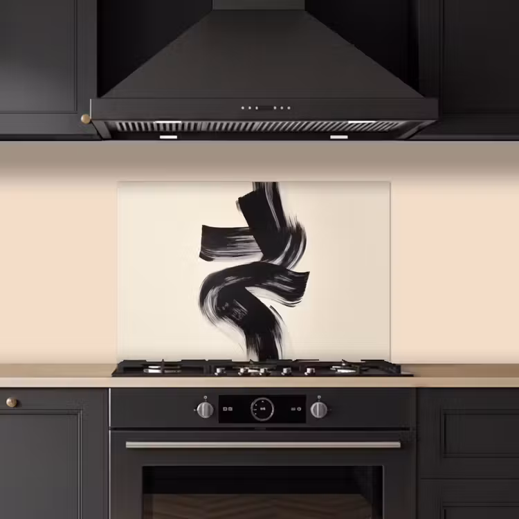 Spatscherm keuken - Strepen - Zwart - Abstract — 5