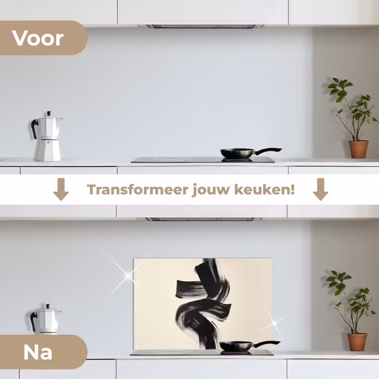 Spatscherm keuken - Strepen - Zwart - Abstract — 7