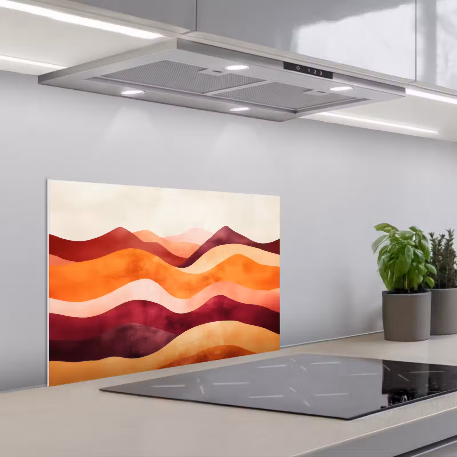 Spatscherm keuken - Abstract - Landschap - Golven — 1