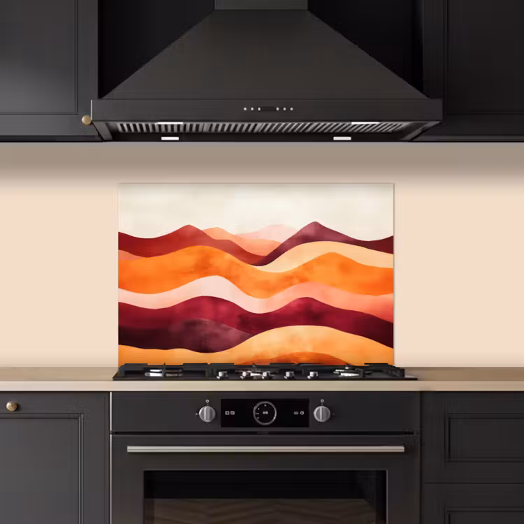 Spatscherm keuken - Abstract - Landschap - Golven — 5