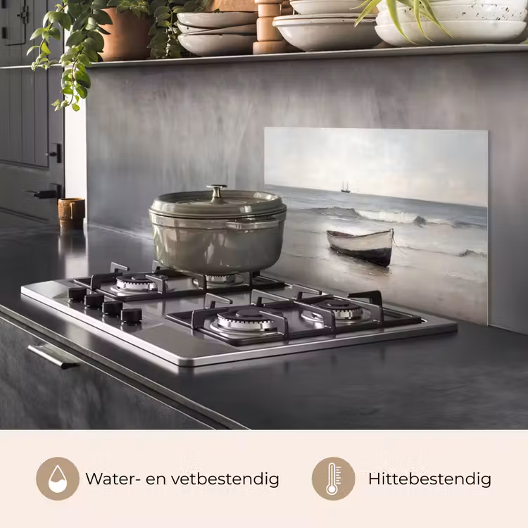 Spatscherm keuken - Roeiboot - Zee - Horizon — 2