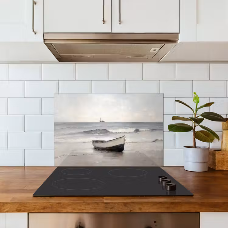 Spatscherm keuken - Roeiboot - Zee - Horizon — 3