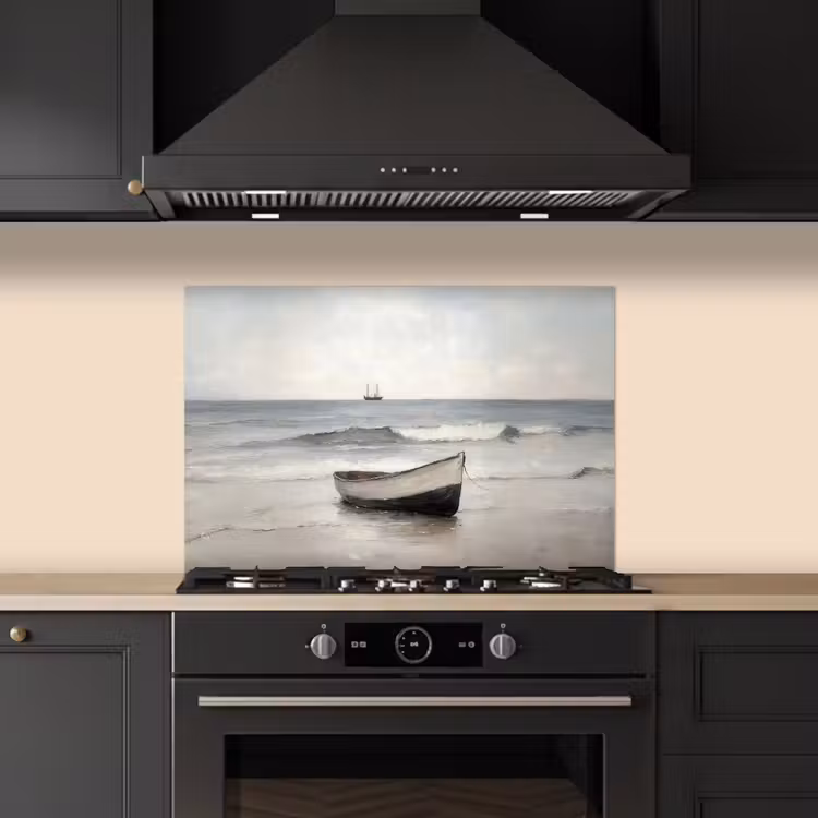 Spatscherm keuken - Roeiboot - Zee - Horizon — 5