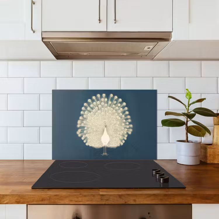 Spatscherm keuken - Vogel - Blauw - Vintage — 3