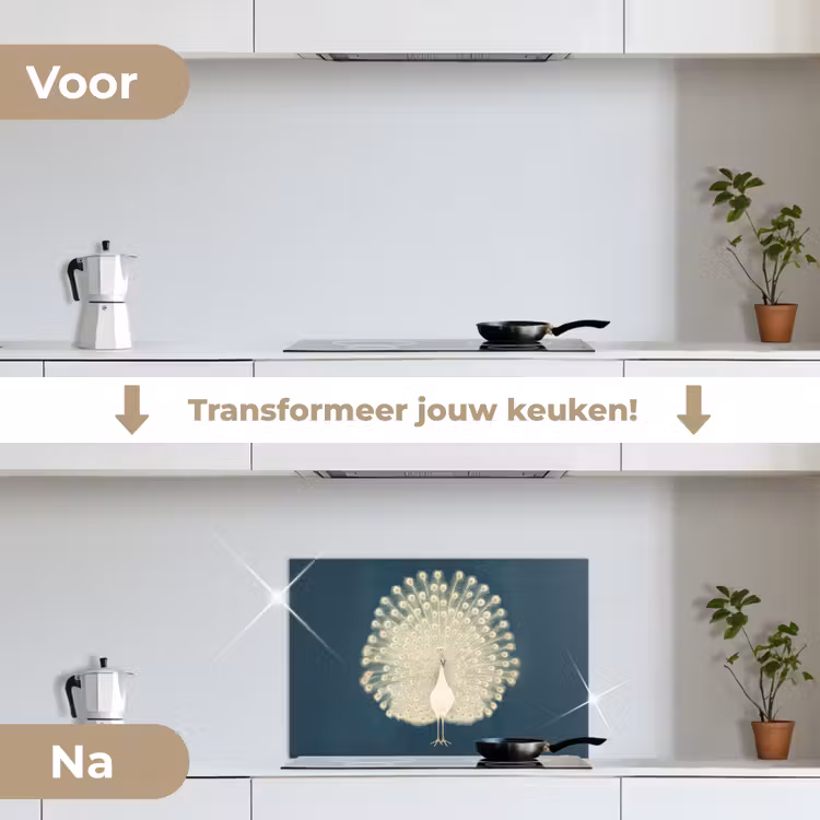 Spatscherm keuken - Vogel - Blauw - Vintage — 7