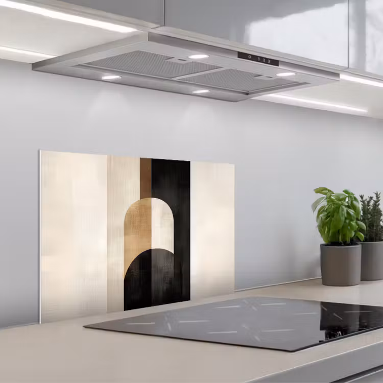 Spatscherm keuken - Geometrische - Vormen - Wit — 1