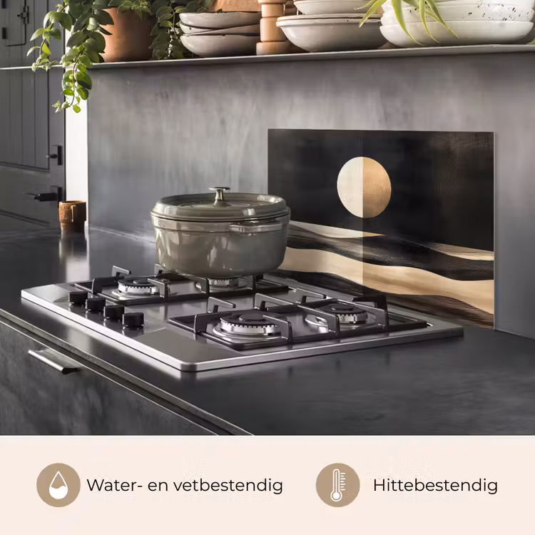 Spatscherm keuken - Maan - Cirkel - Goud — 2