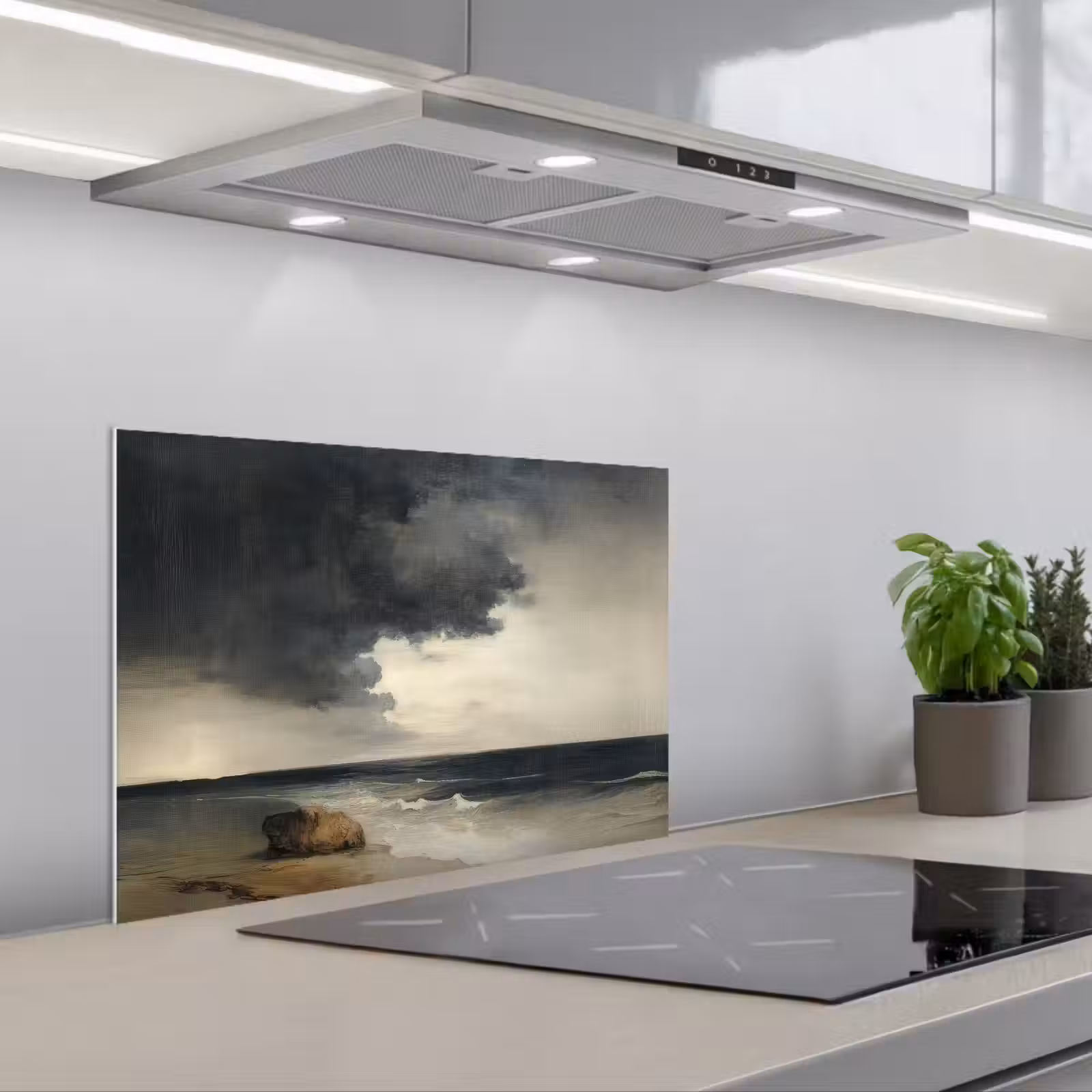 Spatscherm keuken - Kust - Golven - Rots - Storm — 1