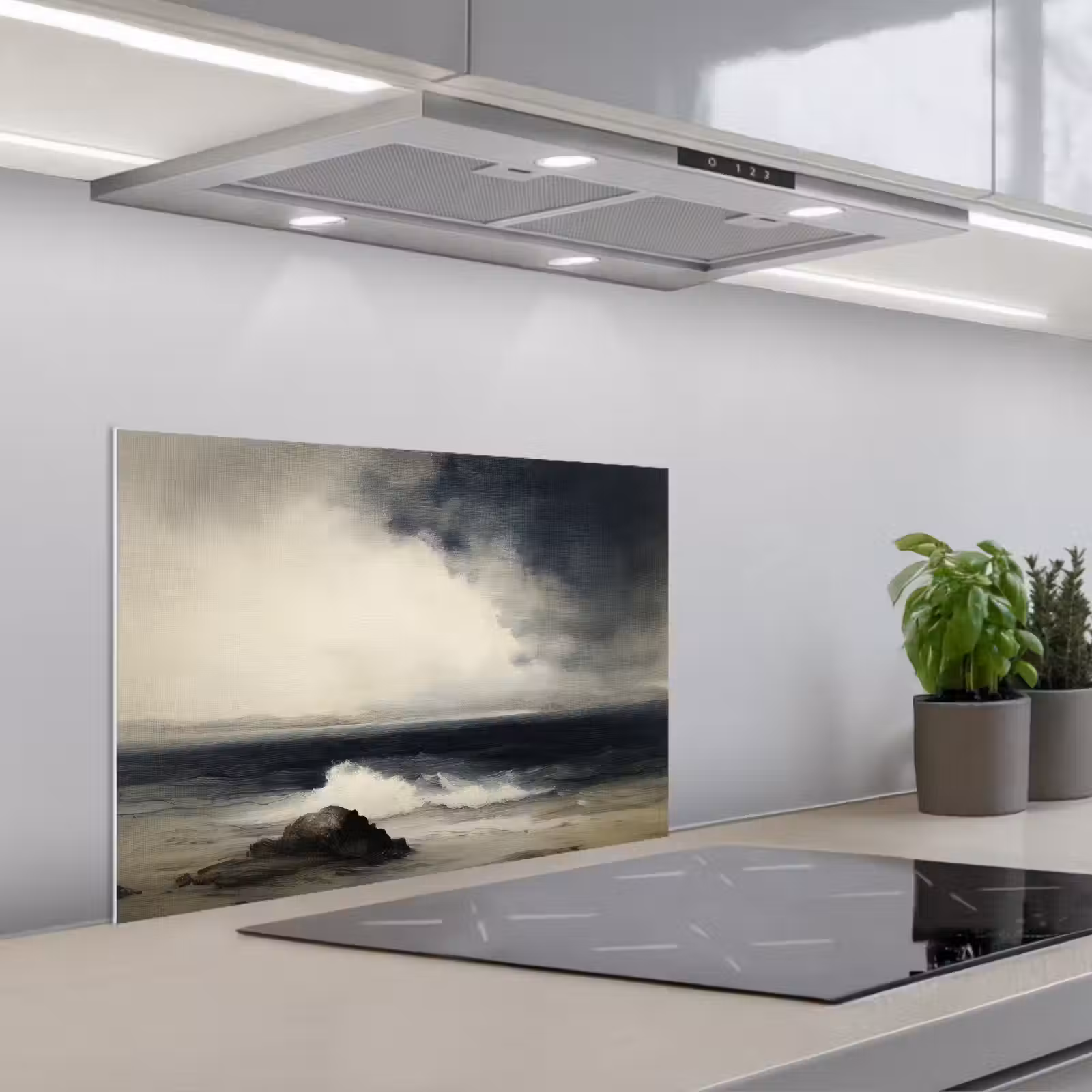 Spatscherm keuken - Zee - Rotsen - Storm — 1