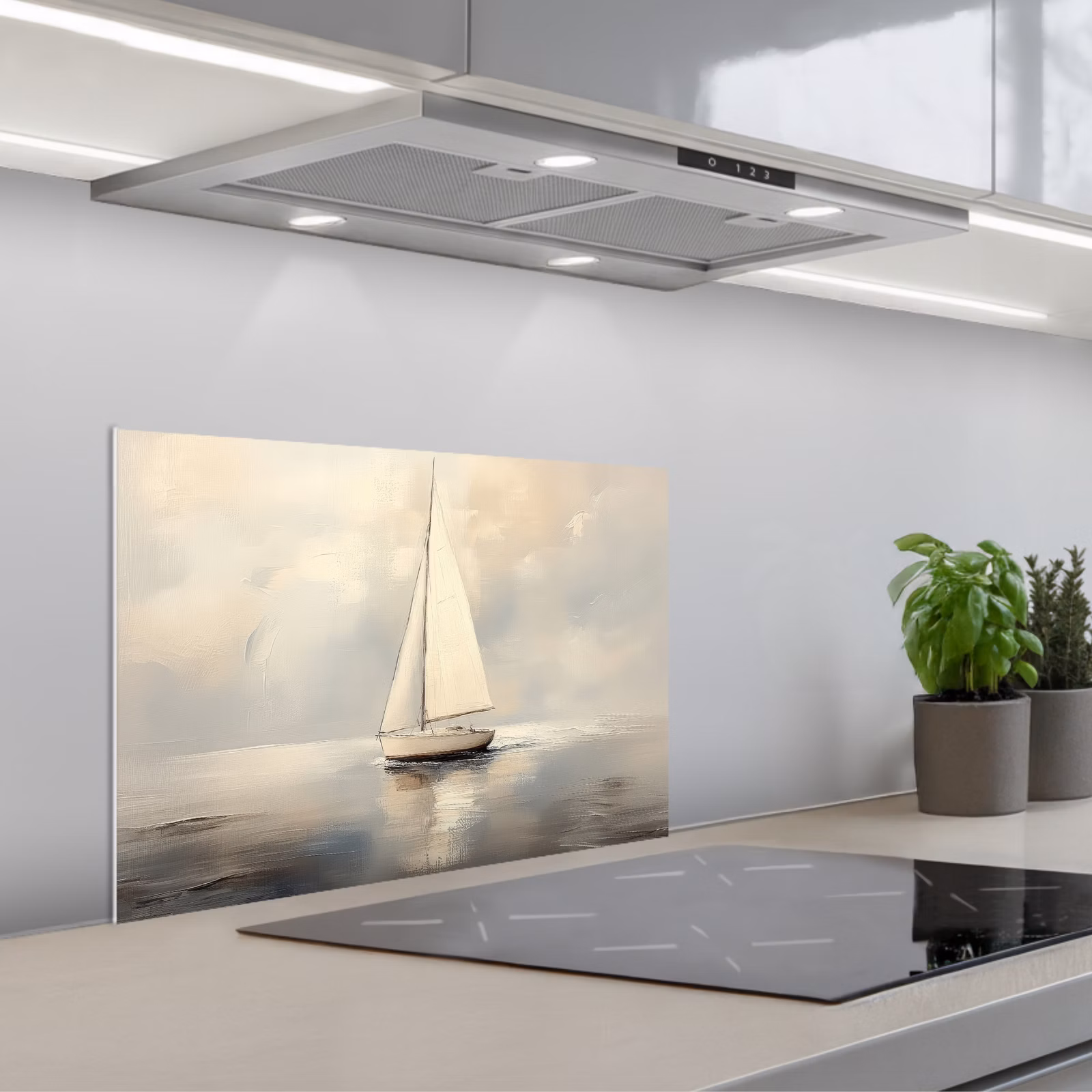 Spatscherm keuken - Zeilschip - Zee - Bewolkt — 1