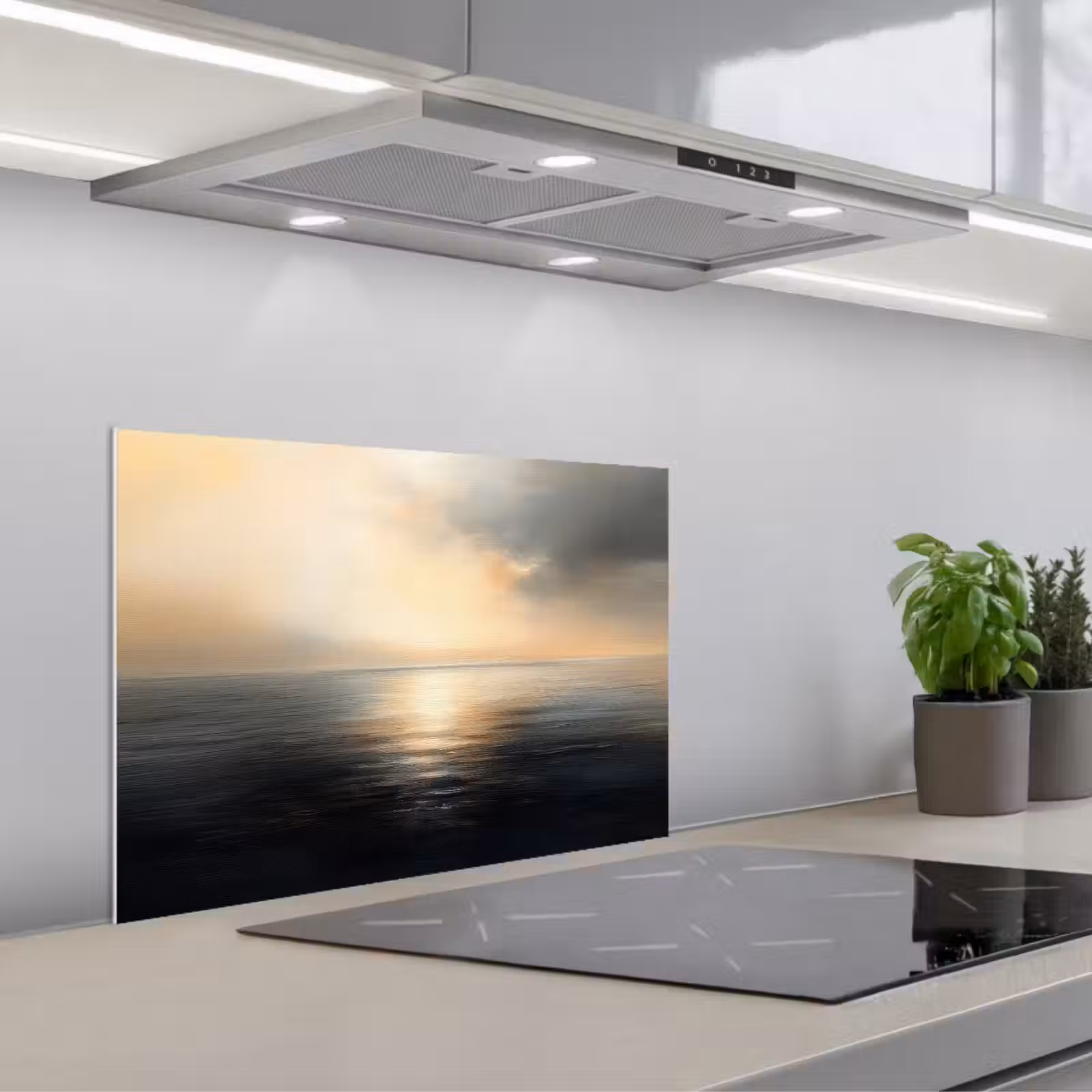 Spatscherm keuken - Zon - Horizon - Zee — 1