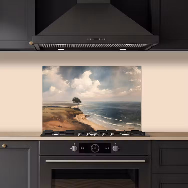 Spatscherm keuken - Klif - Zee - Boom — 5