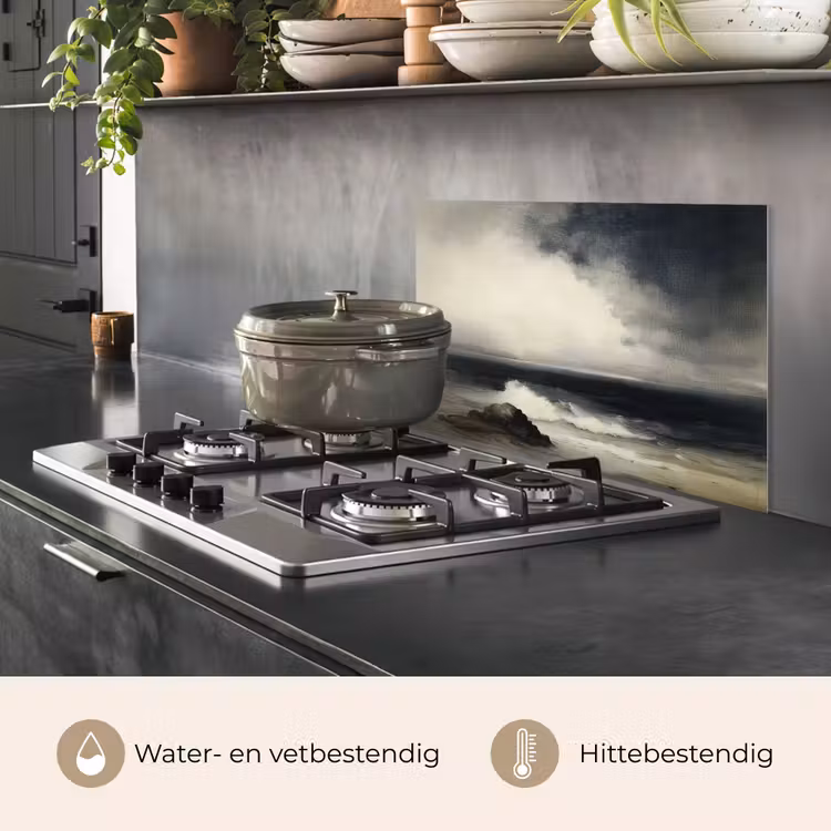 Spatscherm keuken - Zee - Rotsen - Storm — 2