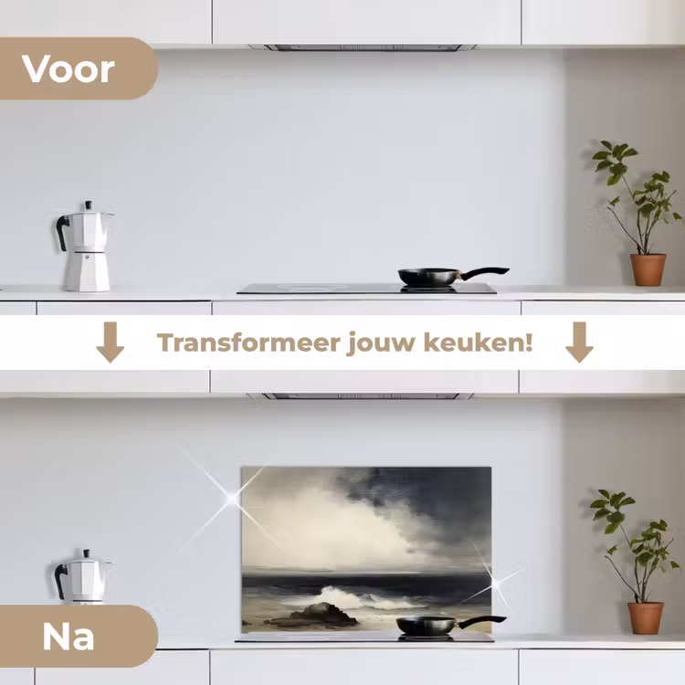 Spatscherm keuken - Zee - Rotsen - Storm — 7