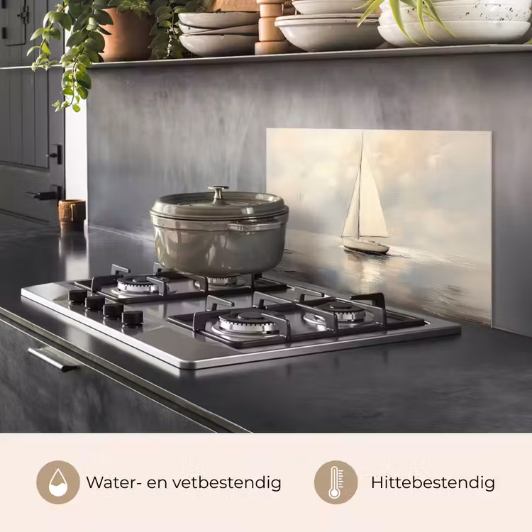 Spatscherm keuken - Zeilschip - Zee - Bewolkt — 2