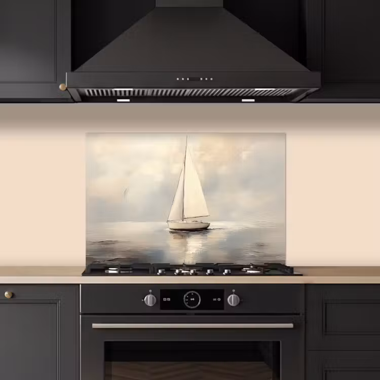 Spatscherm keuken - Zeilschip - Zee - Bewolkt — 5