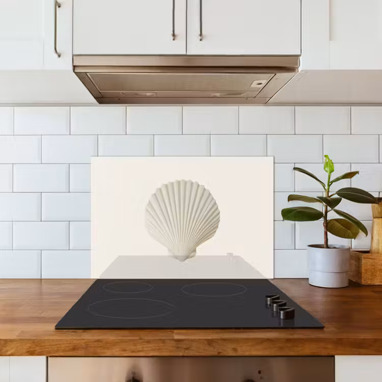 Spatscherm keuken - Schelp - Minimalistisch - Wit — 3
