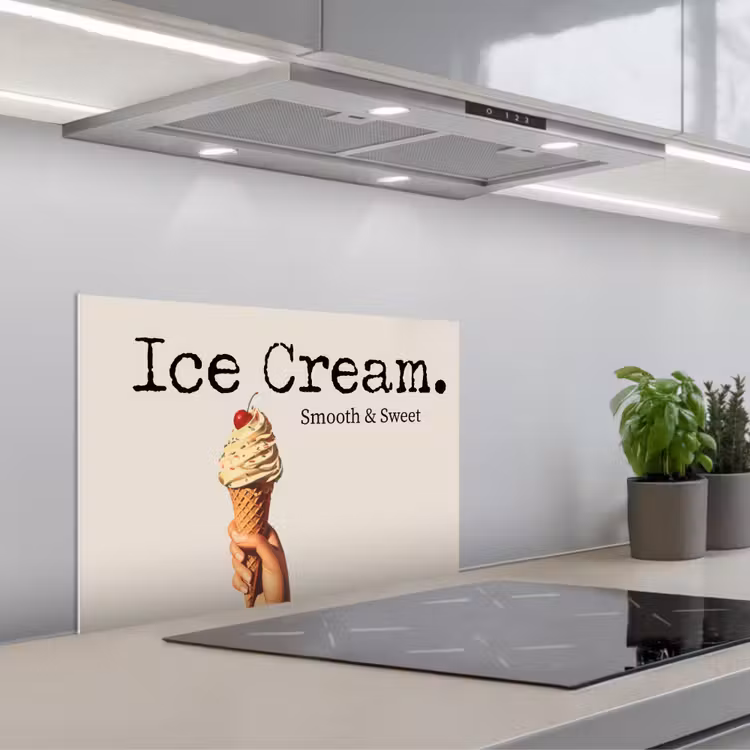 Spatscherm keuken - Ice cream - Softijs - Kleurrijk - Kers — 1