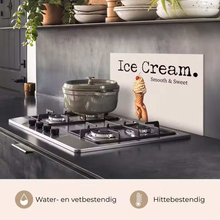 Spatscherm keuken - Ice cream - Softijs - Kleurrijk - Kers — 2