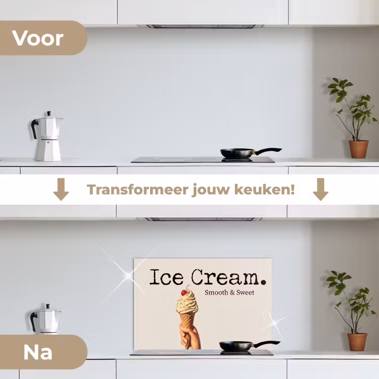 Spatscherm keuken - Ice cream - Softijs - Kleurrijk - Kers — 7