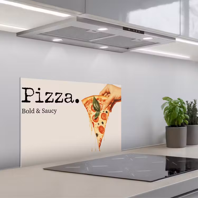 Spatscherm keuken - Pizza - Kaas - Pepperoni — 1