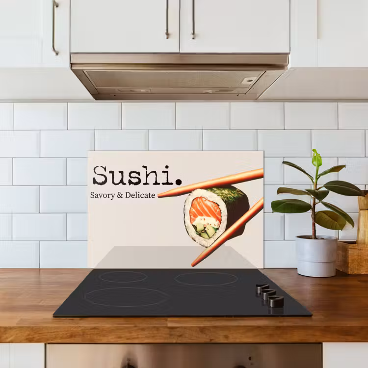 Spatscherm keuken - Sushi - Zalm - Rijst - Japans — 3