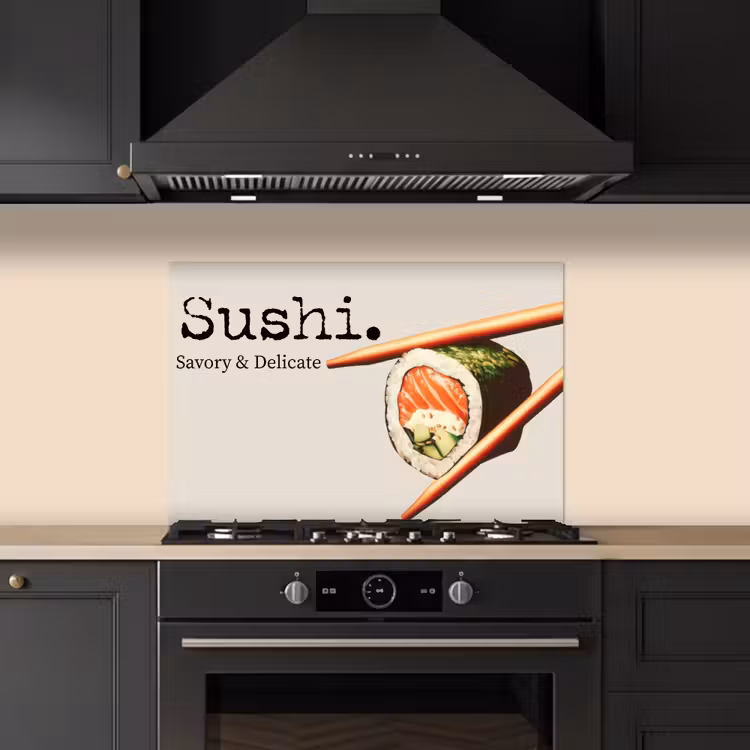 Spatscherm keuken - Sushi - Zalm - Rijst - Japans — 5