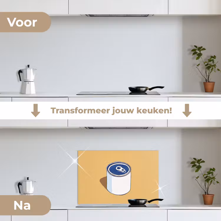 Spatscherm keuken - Blikje - Minimalistisch - Blauw - Illustratie — 7